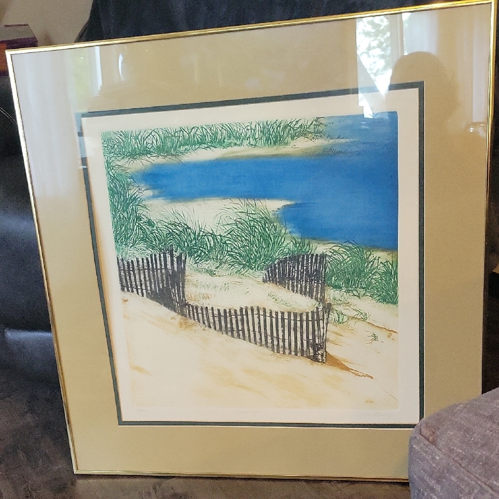 Framed/ Matted/ Nunbered Beach Scene Art Print/ Lois Polanski/ DUNESCAPE